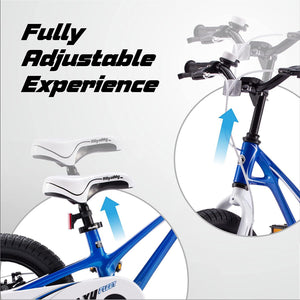 RoyalBaby RoyalMg Galaxy Fleet 16 Inch Kids Bicycle with Training Wheels, Blue - TRAPSKI