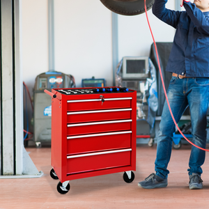 5-Drawer Rolling Tool Chest with Lock & Key