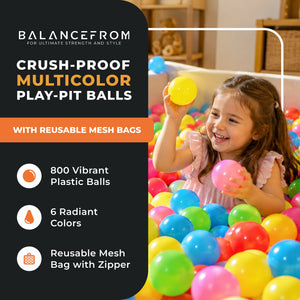BalanceFrom Fitness 2.3" Play Pit Balls with Storage Bag, Multicolor (2 Pack)