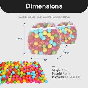 BalanceFrom Fitness 2.3" Play Pit Balls with Storage Bag, Multicolor (2 Pack) - TRAPSKI
