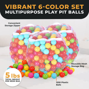 BalanceFrom Fitness 2.3" Play Pit Balls with Storage Bag, Multicolor (3 Pack)