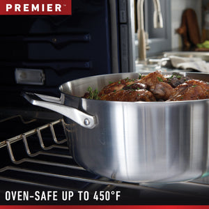Calphalon Premier 8 Piece 3 Layer Oven Safe Stainless Steel Cookware Set w/Lids