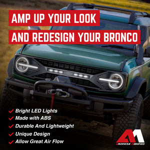AMERICAN MODIFIED Grille with Lights for 21-24 Ford Bronco with Front Camera