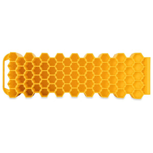 Camco Curved Trailer Aid with Chock & Pad, 6.5" Lift for Tandem Trailer, Yellow