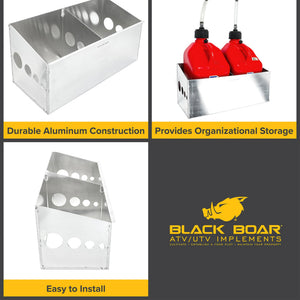 Camco Black Boar Aluminum Double Fuel Jug Storage Container for Enclosed Trailer