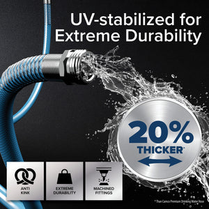 Camco TastePURE 25 Foot No Kink Heavy Duty PVC Premium Drinking Water Hose, Blue