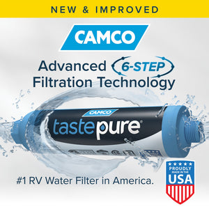 Camco TastePURE 20 Micron Camper RV Water Filter w/GAC & KDF Filtration (4-Pack)