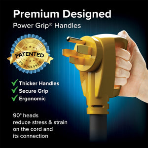 Camco 15 Foot 50 Amp Extension Cord with Power Grip Handles for RVs or Campers