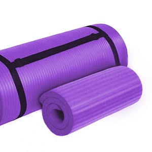 BalanceFrom Yoga Mat with Knee Pad, Yoga Blocks, Carrying Strap, and Extra 1-Inch Foam, Exercise Mat for Gym or Home Workout, 71" x 24", Purple
