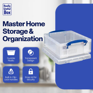 Really Useful Box 8.1L Plastic Storage Container w/Snap Lid & Clip Lock Handle