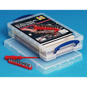Really Useful Box 4L Plastic Storage Container w/Snap Lid & Clip Lock Handles