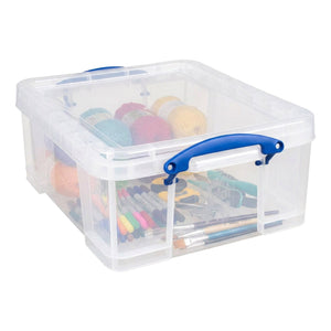 Really Useful Box 17L Plastic Storage Container w/Snap Lid & Clip Lock Handles