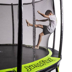 JumpFlex HERO 14' Trampoline for Kids Outdoor Play Equipment with Net & Ladder - TRAPSKI