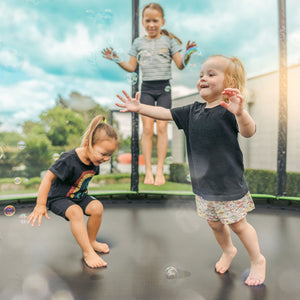 JumpFlex HERO 12' Trampoline for Kids Outdoor Play Equipment with Net & Ladder