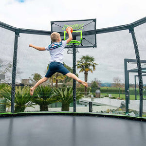 JumpFlex PROJAM Hero Basketball Hoop and Net Attachment for Trampolines, Black - TRAPSKI