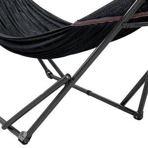 Tranquillo Universal 106.5" Double Hammock with Adjustable Stand and Bag, Black - TRAPSKI