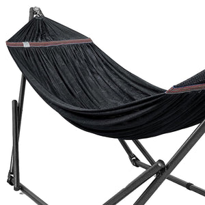 Tranquillo Universal 106.5" Double Hammock with Adjustable Stand and Bag, Black - TRAPSKI