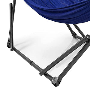 Tranquillo Universal 106.5" Double Hammock with Adjustable Stand and Bag, Blue