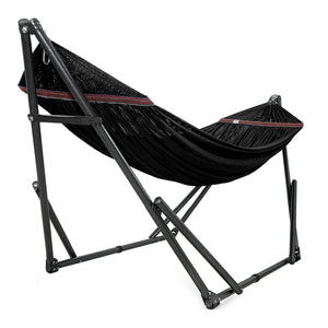Tranquillo Universal 116" Double Hammock with Adjustable Stand and Bag, Black - TRAPSKI
