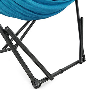 Tranquillo Universal 116" Double Hammock with Adjustable Stand and Bag, Sky Blue - TRAPSKI