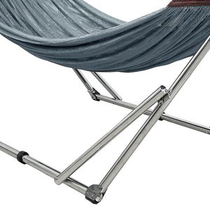 Tranquillo Universal 106" Double Hammock with Adjustable Stand and Bag, Grey - TRAPSKI