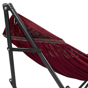 Tranquillo Universal 116" Double Hammock with Adjustable Stand and Bag, Red - TRAPSKI