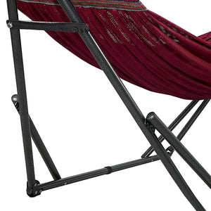 Tranquillo Universal 116" Double Hammock with Adjustable Stand and Bag, Red - TRAPSKI