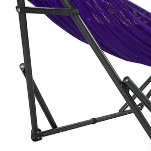 Tranquillo Universal 116" Double Hammock with Adjustable Stand and Bag, Purple - TRAPSKI