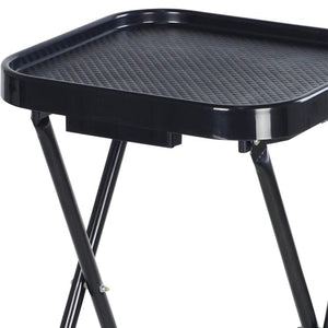 PureSana Chromium Professional Foldaway Salon Service Tray with Wheels, Black - TRAPSKI