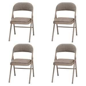 MECO Sudden Comfort Deluxe Courtyard Fabric Padded Folding Chair, (Set of 4) - TRAPSKI