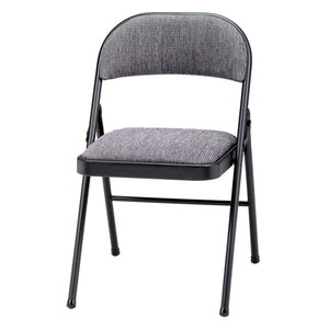 MECO Sudden Comfort Deluxe Mist Fabric Padded Folding Chair, Black (Set of 4)