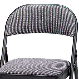 MECO Sudden Comfort Deluxe Mist Fabric Padded Folding Chair, Black (Set of 4)