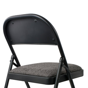 MECO Sudden Comfort Deluxe Mist Fabric Padded Folding Chair, Black (Set of 4) - TRAPSKI