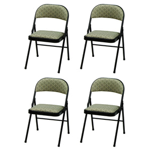 MECO Sudden Comfort Deluxe Zuni Fabric Padded Folding Chair, Black (Set of 4)
