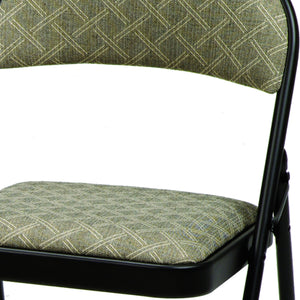 MECO Sudden Comfort Deluxe Zuni Fabric Padded Folding Chair, Black (Set of 4)