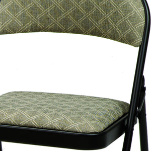 MECO Sudden Comfort Deluxe Zuni Fabric Padded Folding Chair, Black (Set of 4)