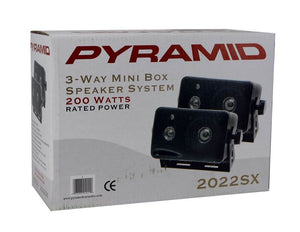 4) New PYRAMID 2022SX 3.25" 200w 3-Way Car Audio Mini Box Speakers System Inside