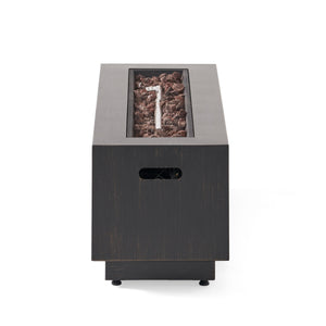Modern Dark Grey 40' Outdoor Iron Propane Fire Pit