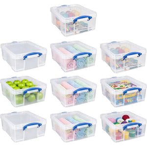 Really Useful Box 17L Storage Container with Lid and Clip Lock Handles (10 Pack)