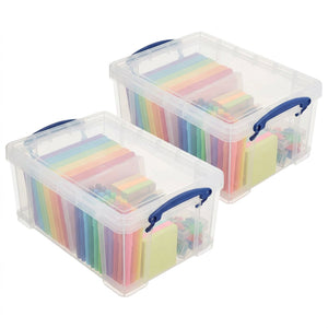 Really Useful Box 9L Storage Container with Snap Lid & Clip Lock Handle (2 Pack)