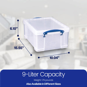 Really Useful Box 9L Storage Container with Snap Lid & Clip Lock Handle (5 Pack) - TRAPSKI