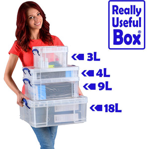 Really Useful Box 4L Storage Container with Lid and Clip Lock Handles, (10 Pack) - TRAPSKI