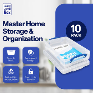 Really Useful Box 4L Storage Container with Lid and Clip Lock Handles, (10 Pack) - TRAPSKI
