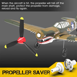 VOLANTEXRC 4-CH P40 WWII Warhawk Remote Controlled Airplane RC Aircraft, Yellow