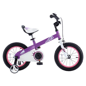 RoyalBaby Cubetube Honey 12 Inch Kids Bike w/Training Wheels & 2 Brakes, Purple - TRAPSKI