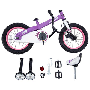 RoyalBaby Cubetube Honey 12 Inch Kids Bike w/Training Wheels & 2 Brakes, Purple - TRAPSKI