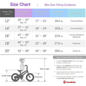 RoyalBaby Cubetube Honey 12 Inch Kids Bike w/Training Wheels & 2 Brakes, Purple - TRAPSKI