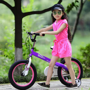 RoyalBaby Cubetube Honey 12 Inch Kids Bike w/Training Wheels & 2 Brakes, Purple - TRAPSKI