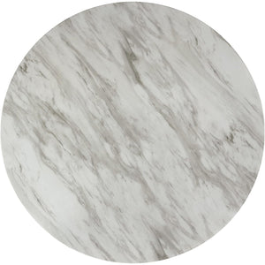 New Classic Furniture Celeste 42" Faux Marble Round Table, & 4 Chair Set, Gray