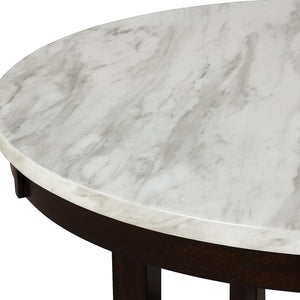 New Classic Furniture Celeste 42" Faux Marble Round Table, & 4 Chair Set, Gray